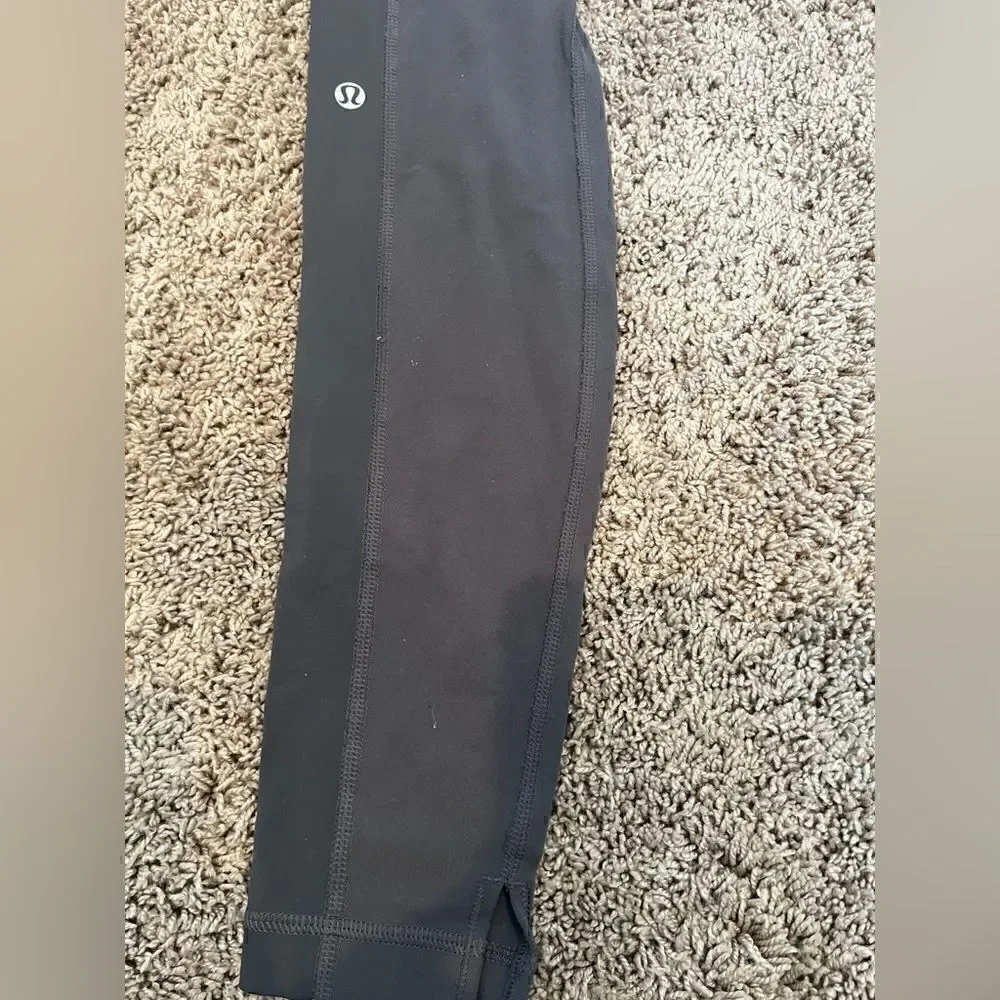 Lululemon Grey Leggings with pockets and ankle slit